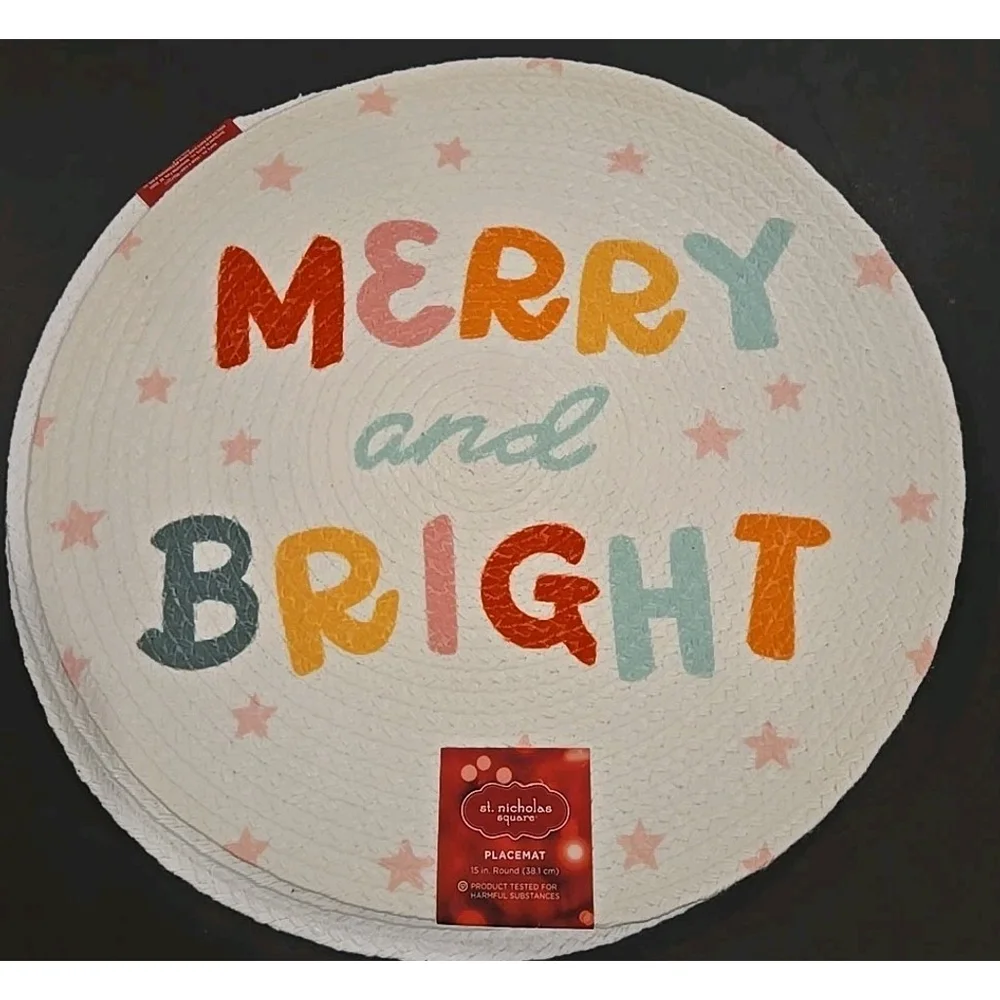 St. Nicholas Square Placemats Merry And Bright NWT 15 1/2